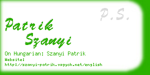 patrik szanyi business card